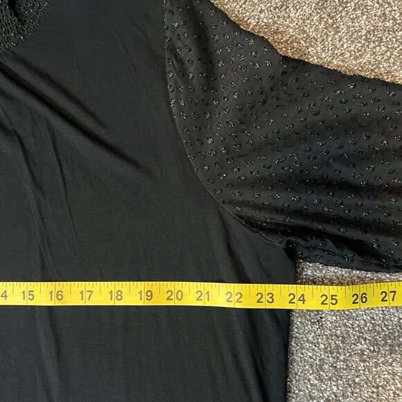 Talbots Women’s Black Blouse Plus Petite 2X Majesty Long Sleeve Smocked Stretch - Picture 5 of 13